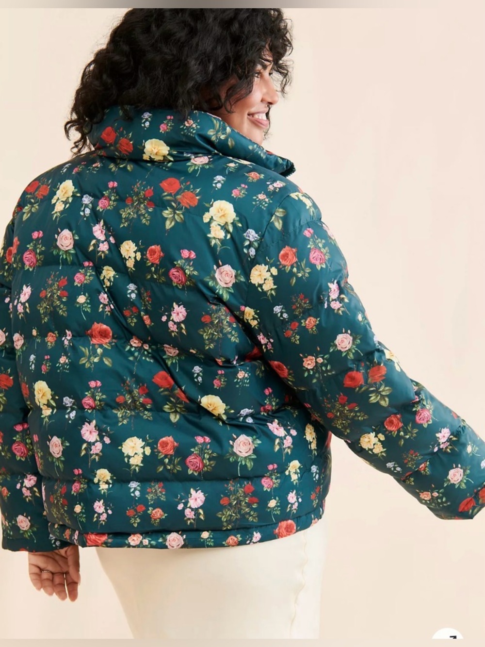 Anthropologie Nuuly Rachel Antonoff Jemma Rose Floral Puffer Jacket EUC - Picture 2 of 9